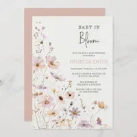 Baby in Bloom Wildflowers Baby Girl Baby Shower Invitation