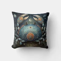 Cancer Crab Zodiac Astrology Mystical Birthday Throw Pillow