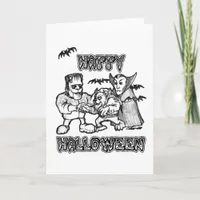 Funny Monsters - Happy Halloween Card