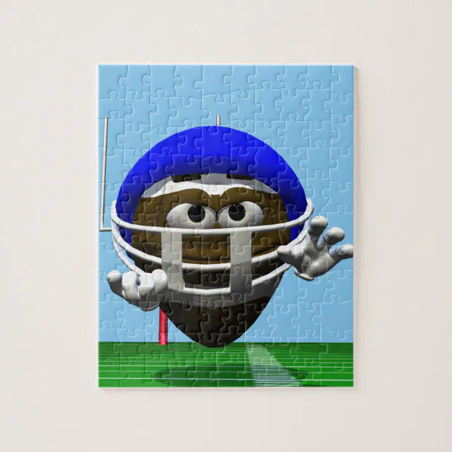 Funny Cartoon Football in a Helmet Jigsaw Puzzle