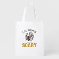 Eat Drink And Be Scary Reaper Minimal Clean Grocery Bag