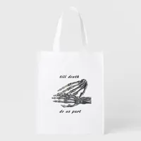 Till Death Do Us Part Skeleton Hands Cream Classic Grocery Bag
