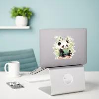 Watercolor Reading Panda Sticker