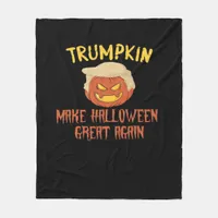 Trumpkin Make Halloween Great Again – Funny Costum Fleece Blanket