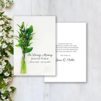 Greenery in Vase Funeral Memorial Sympathy Thank You Card