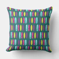 Surfs Up Cool Surfboard Print Outdoor Pillow