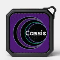 Purple Retro Geometric Circles Personalized Name Bluetooth Speaker