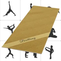 Faux Metallic Gold Glitter Diagonal Art Add Name Y Yoga Mat