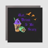 Eat Drink And Be Scary Halloween Minimal Clean Car Magnet
