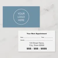 Business Logo Dusty Blue Appointment Card