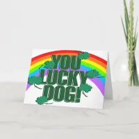 Lucky Dog and Rainbow St. Patrick's Day Card