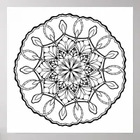 Lovely Mandala Adult Coloring Poster