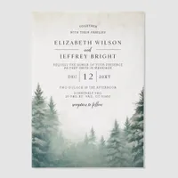 Rustic Winter Mountains Wedding Vellum Invitations