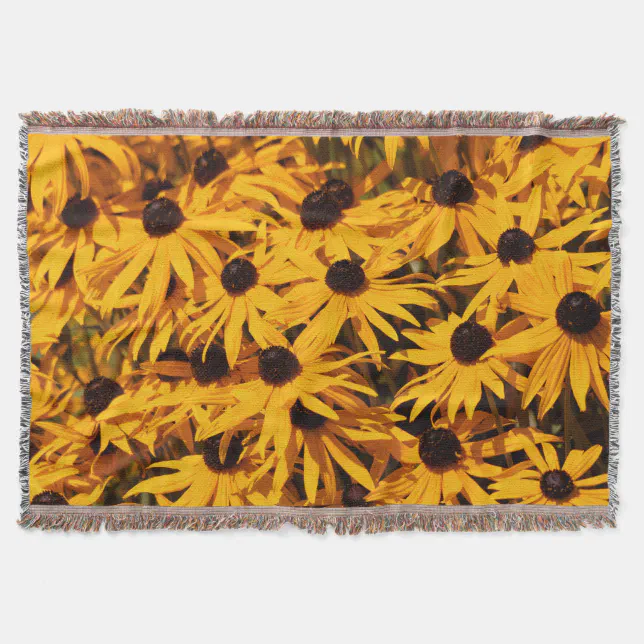 Rudbeckia Fulgida / Orange Coneflower Throw Blanket