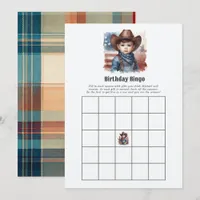 Western Cowboy Birthday Bingo Game Invitation