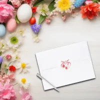 Simple Red Typography Happy Easter | Heart Sticker