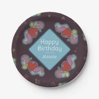 Music Lover Doodles Theme Birthday Party Blue Paper Plates