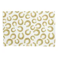 Gold HorseShoes Good Luck Pillow Case