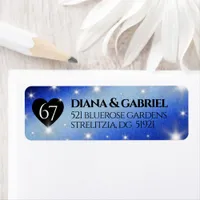 Elegant 67th Star Sapphire Wedding Anniversary Label