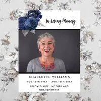 Funeral photo floral simple memorial welcome poster