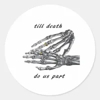 Till Death Do Us Part Skeleton Hands (Cream) Class Classic Round Sticker