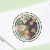 International Women's Day multi-ethnic portrait Classic Round Sticker