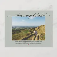 Love is Patient Wedding Postponement Sage Postcard