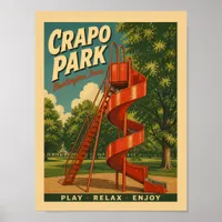 Burlington, Iowa Crapo Park Play Relax Retro Poster