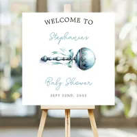 Elegant Blue Baby Rattle Boy Baby Shower Welcome Foam Board