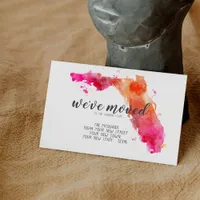 We've Moved Watercolor Florida State Announcement