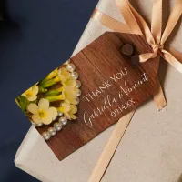 Yellow Flowers and Barn Wood Wedding Favor Tags