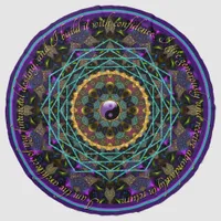 Purple Yin Yang Wealth Affirmation Mandala Beach Towel