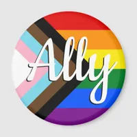 Ally | Progress Pride Flag  Magnet