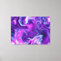 Purple, Blue, Pink Fluid Art   Canvas Print