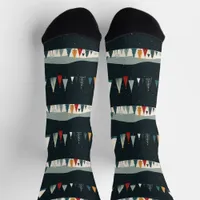 Christmas Tree Pattern Dark Socks