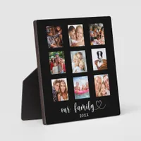 Family photo collage black  plaque