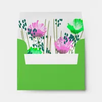 Abstract floral insert Stationery Colored Envelope