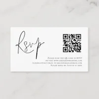Minimalist Script QR Code Wedding RSVP Enclosure Card