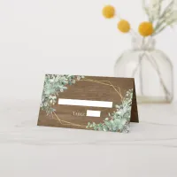 Rustic Wood Eucalyptus Wedding Place Card