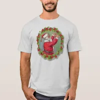 Vintage Santa Claus in a Wreath Unisex T-Shirt