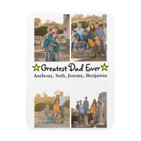 Custom 4 Photo Greatest Dad Ever Father's Day Magnet