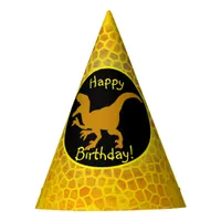 Gold Dinosaur Hide Happy Birthday!  Party Hat