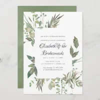 Greenery Geometric Wedding Bridesmaids Luncheon Invitation
