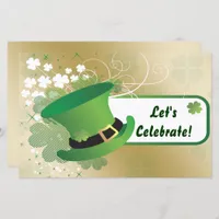 Budget Shamrock St Patricks Day Party Invitation