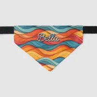 Colorful Waves Pet Bandana Collar