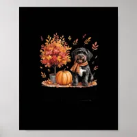 Black Labradoodle It’s Fall Y’all Pumpkin Autumn Poster