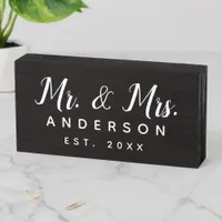 Mr. & Mrs. Personalized Couples Name Established Wooden Box Sign