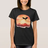 Dragon Silhouetted Against a Sunset T-Shirt