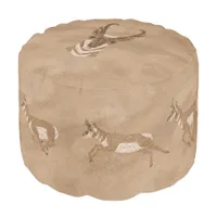 Southwest Pronghorn Petroglyph Pouf