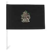 Christmas Tis The Season Jolly Car Flag